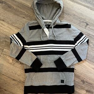 American Eagle Outfitters Gray Hoodie- Black and White Stripes